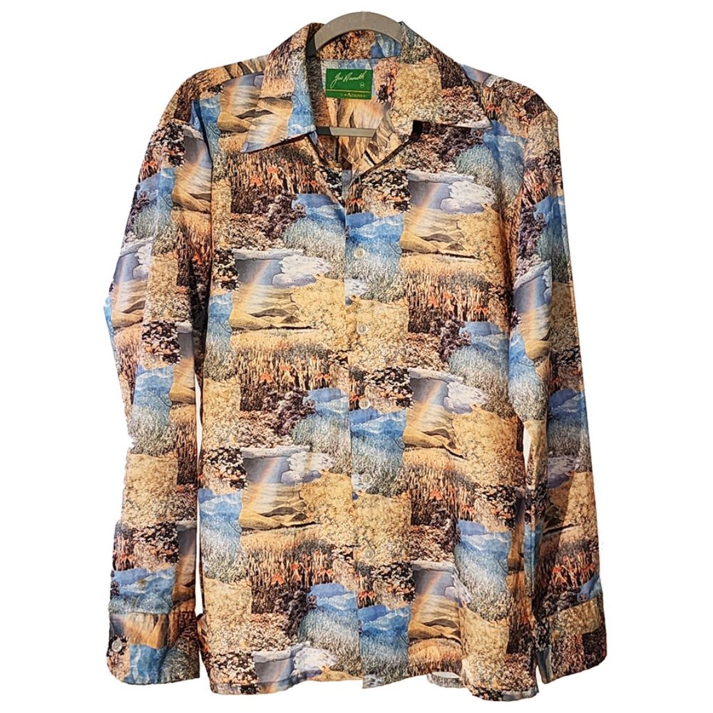 Arrow Men's Multi-Color Scenic Print Button-Down Shirt